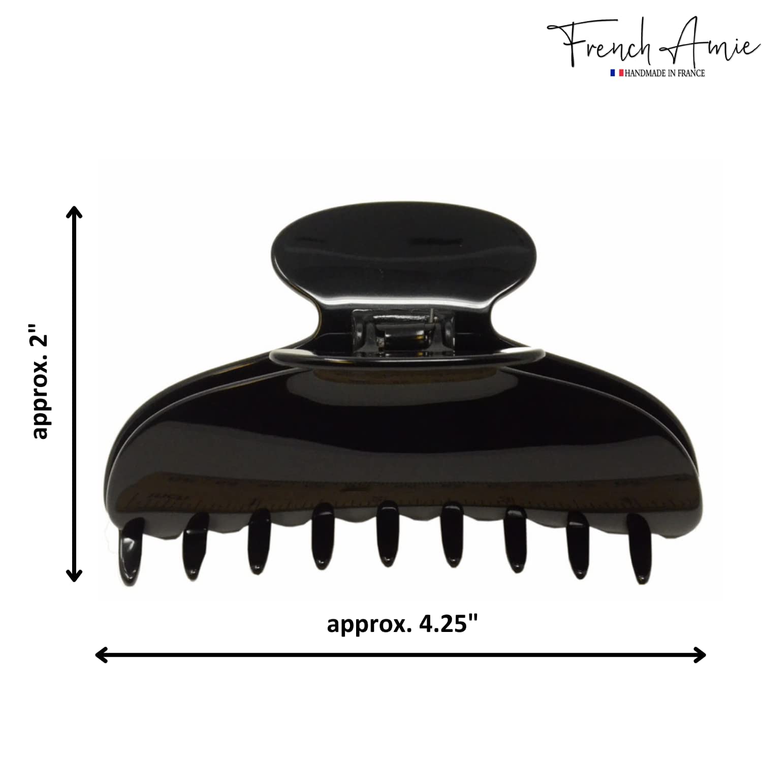 Parcelona - Wholesale Hair Clip - Women's - French Amie Thin Oval Large 4 1/4” Handmade Celluloid Jaw Hair Claw for Women24