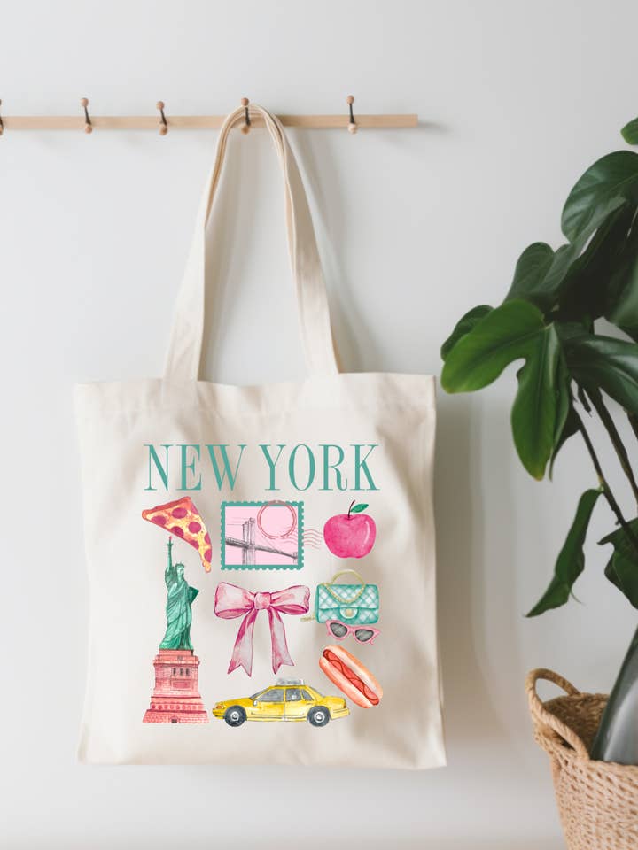 New York Small Canvas Tote Bag for wholesale by EnchantingSunshine