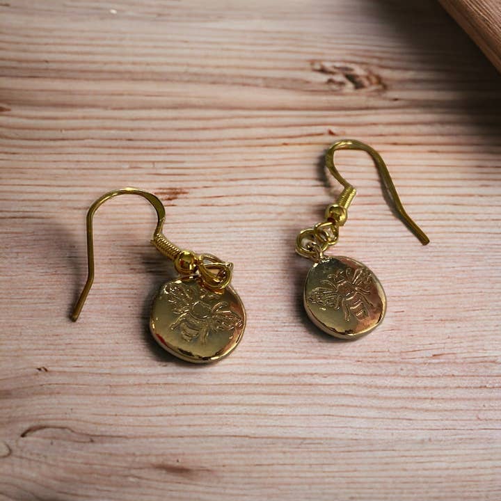Or Boucles d'oreilles vintage abeille en vente sur Faire2