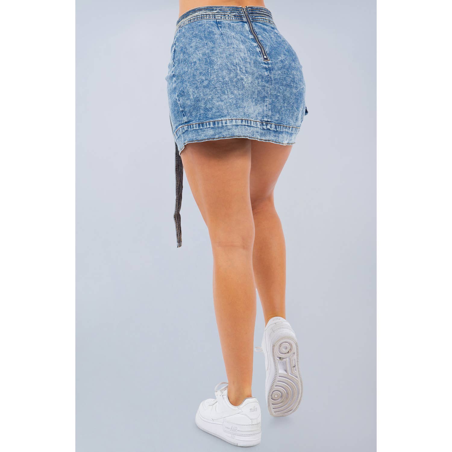 Blue Turtle - Vente Jupe – femme - Jupe asymétrique ceinturée Balance DS2014 bleue10