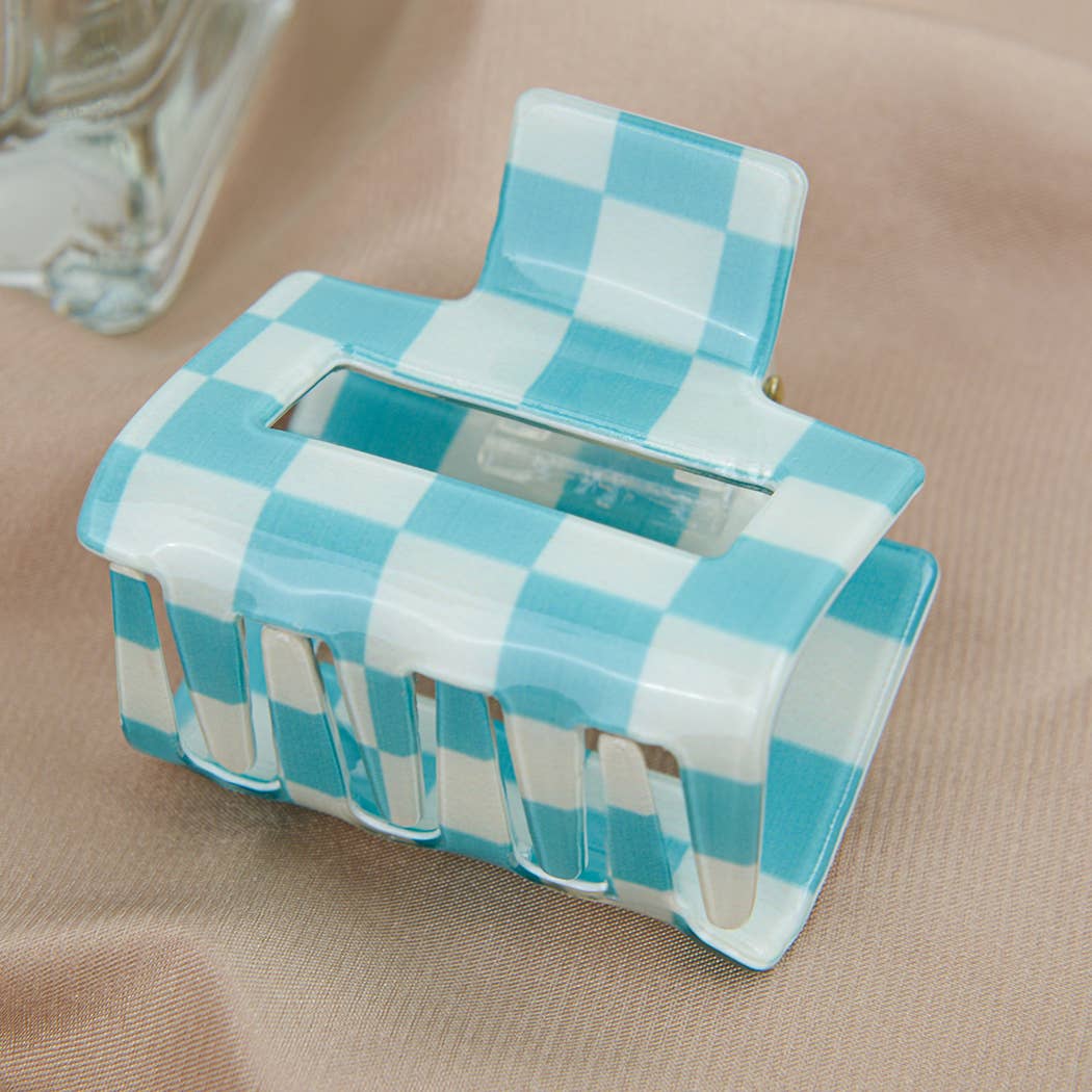 TheDivaSoap – wholesale Hårklämma - Dam – Medium hårklämma i acetat med schackbrädmönster3