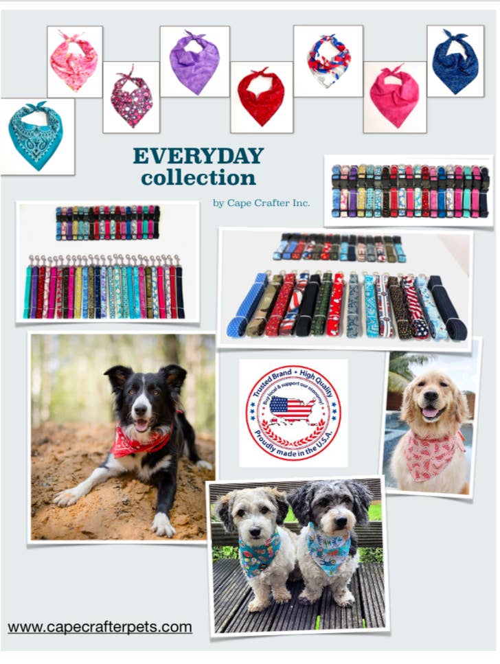 Cape Crafter – Engroshandel Bandana - Hund – Kæledyrsbandanas i hverdagsstil - assorterede mønstre11