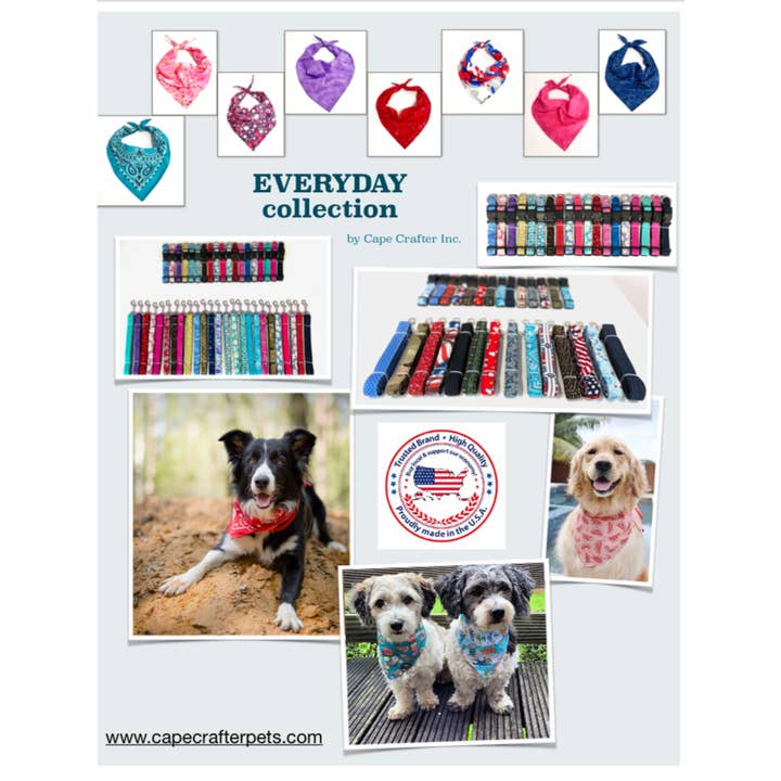 Cape Crafter – Engroshandel Bandana - Hund – Kæledyrsbandanas i hverdagsstil - assorterede mønstre11