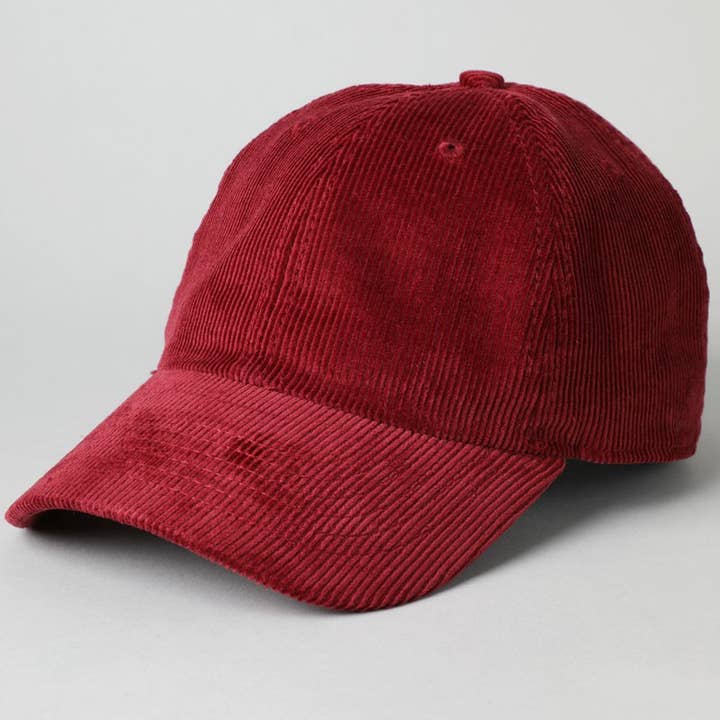 Fashion City - Wholesale Baseball Cap - Unisex - Corduroy Adjustable Cotton Baseball Cap Dad Hat