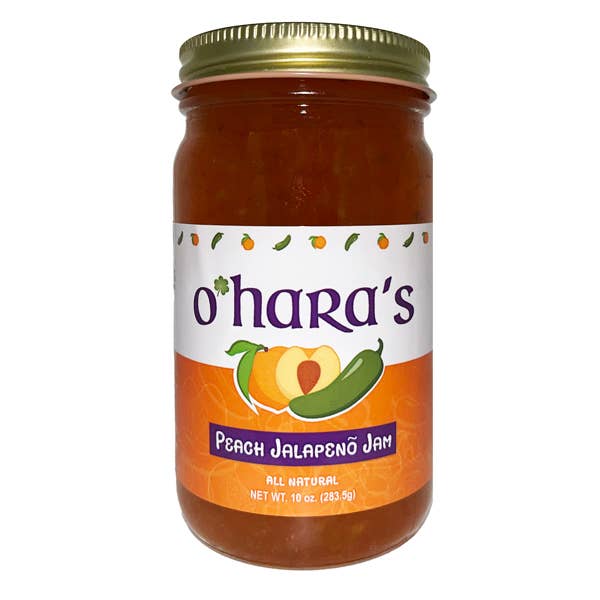 O'Hara's Peach Jalapeño Jam - 6 Pack Case for wholesale by Ohio-South Farm Products LLC