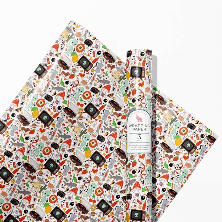 Illustrating Amy - Wholesale Wrapping Paper Roll - Retro Print Gift Wrap Rolls2