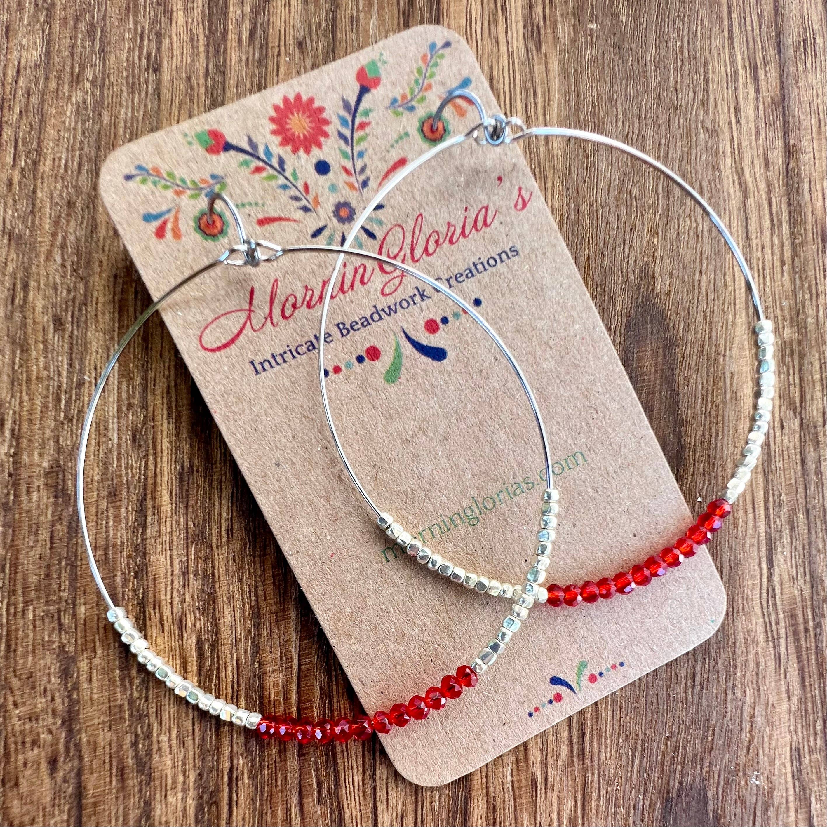 MorninGloria's - Wholesale Hoop Earrings - Crystal Beaded Hoop Earrings28