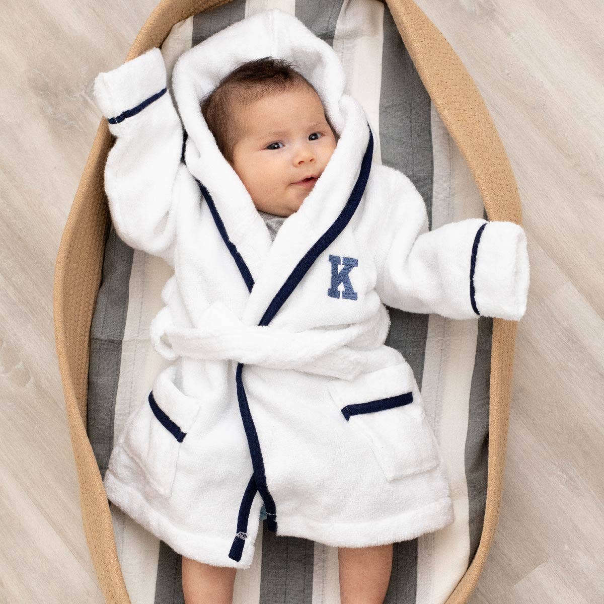 Monica + Andy - Wholesale Robe - Kids - Terry Bathrobe_White + Navy2
