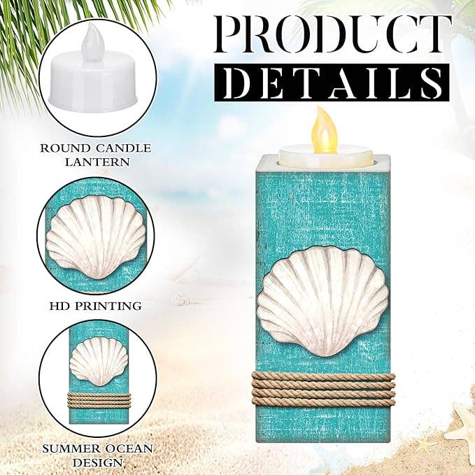 Crover - Wholesale Candle Holder - Coastal LED Wood Candle Holder & Tea Light2