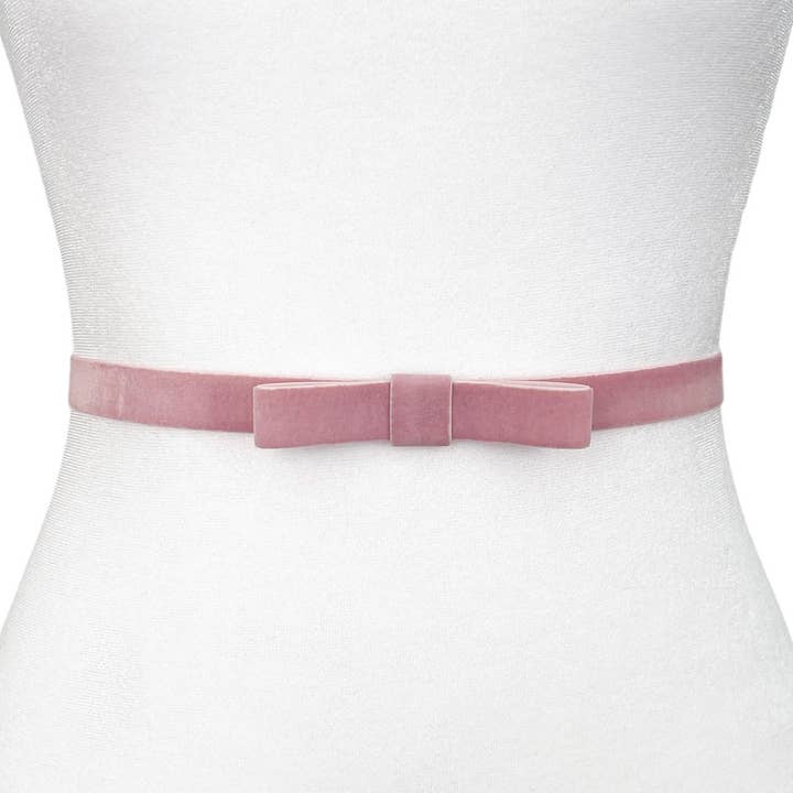 Velvet Elastic Bow Belt | 5 Colors for wholesale by Melissa Velia