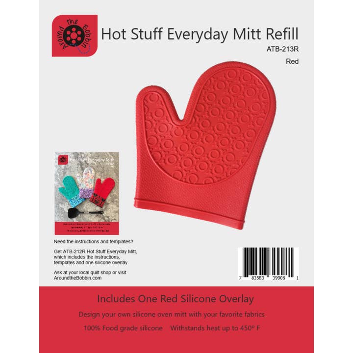 Around the Bobbin - Wholesale Oven Mitt/Pot Holder - Hot Stuff Everyday Mitt Refill - Red