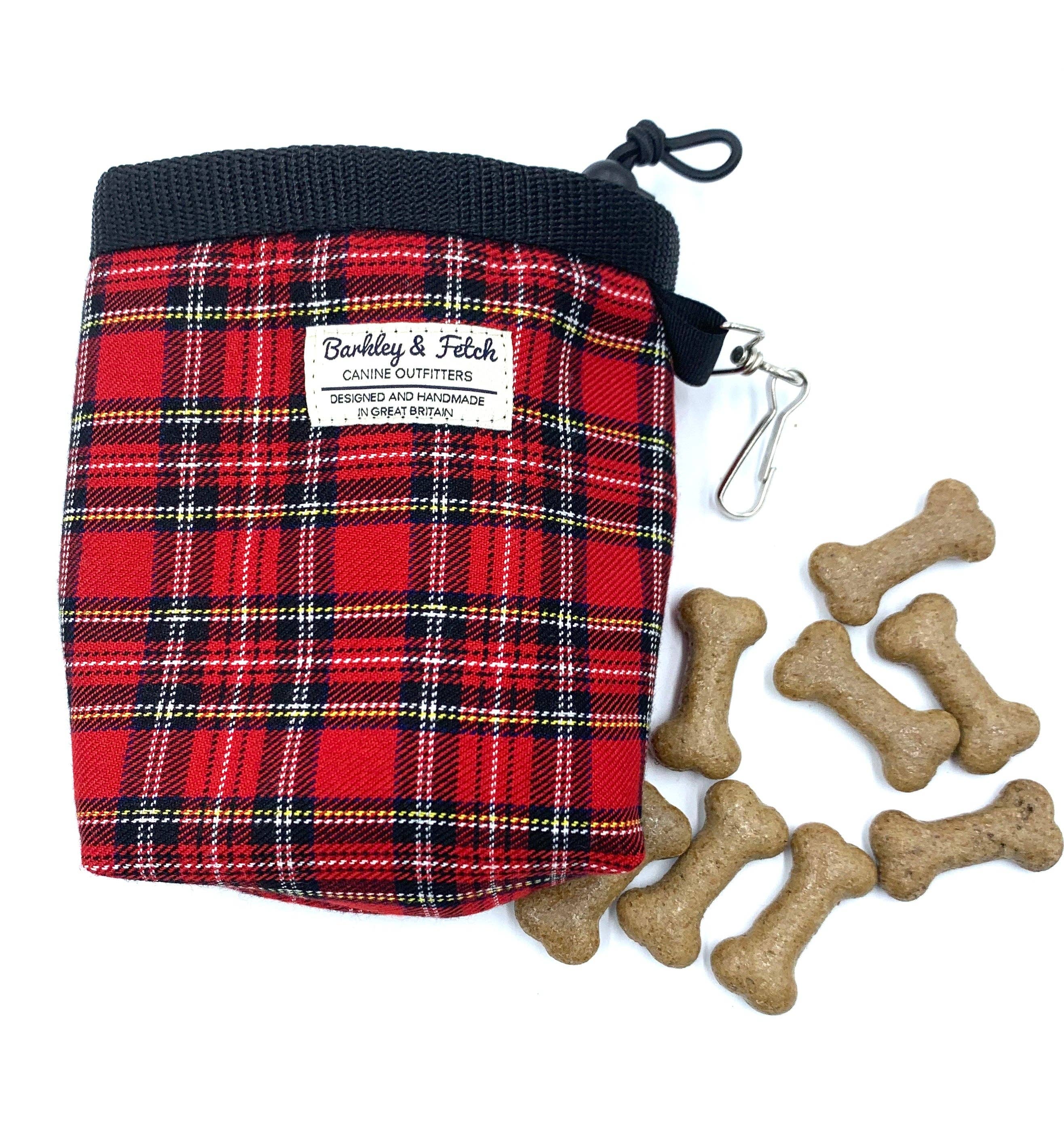 Barkley and Fetch – wholesale Pet treat bag – Dog – Red Tartan Treat Bag1