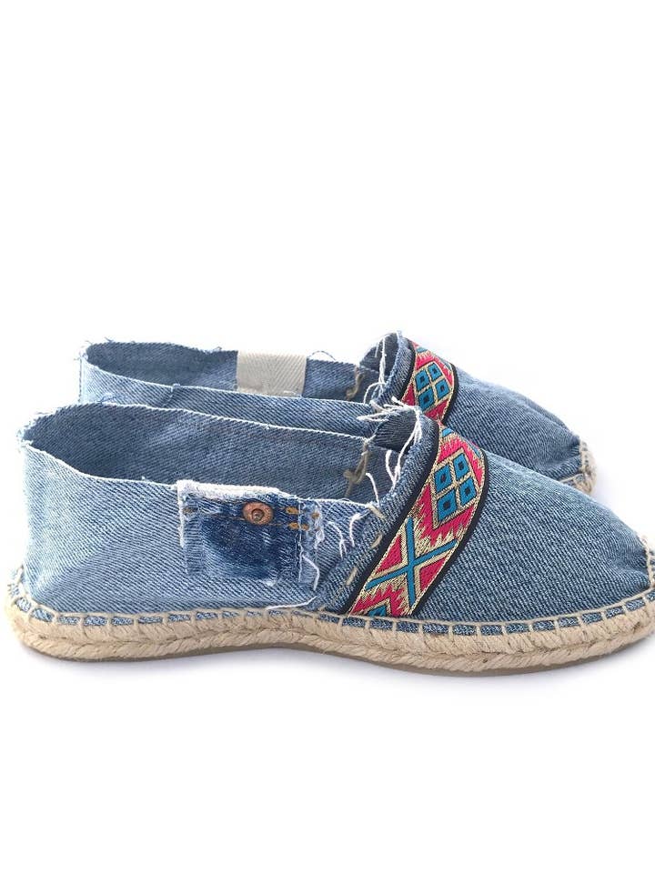 RIVETED ETNICO ORO - Levi's vintage handmade espadrilles for wholesale by Le Fanghe