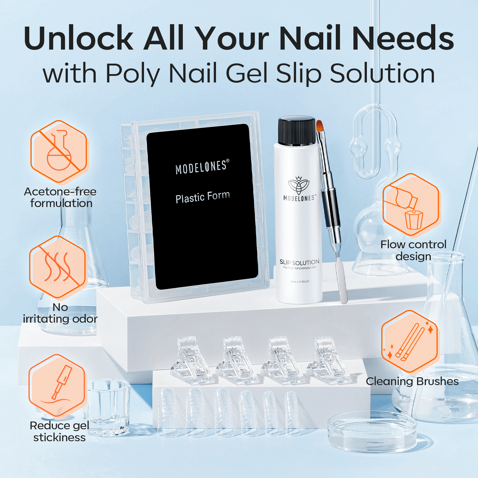 Modelones - Wholesale Nailcare Set - Slip Solution Kit For Poly Nail Extension Gel2
