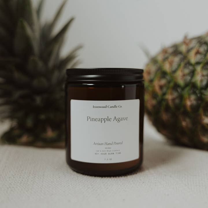 Ironwood Candle Co. - Wholesale Jar/Filled Candle - PINEAPPLE AGAVE SOY CANDLES8