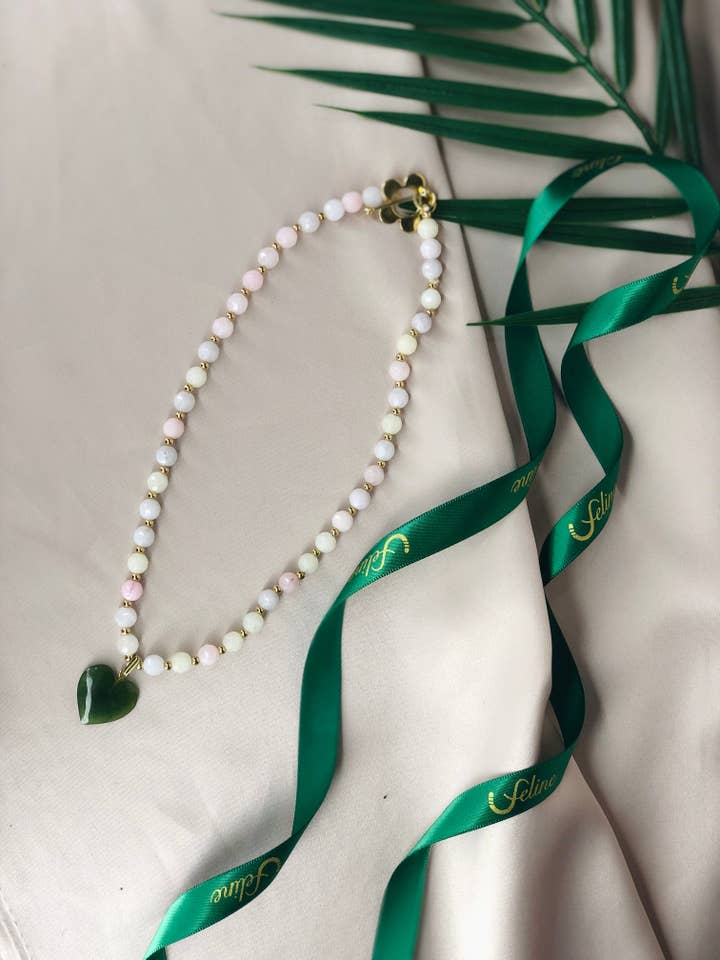 Jada Nephrite Jade Heart Necklace for wholesale by Feline Jewelry Studio Universe