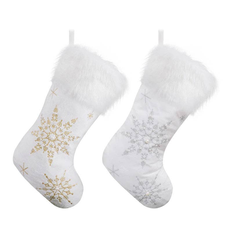 Plush Looks - Wholesale Holiday Stocking - Creative Plush Snowflake Sock Gift Bag Christmas Decoration7