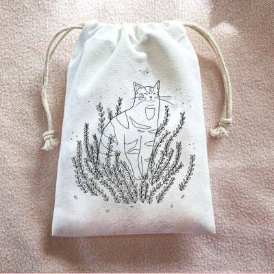 Pochette de tarot en coton - Sleepy Eyes pour la vente par Considerate Cat Design