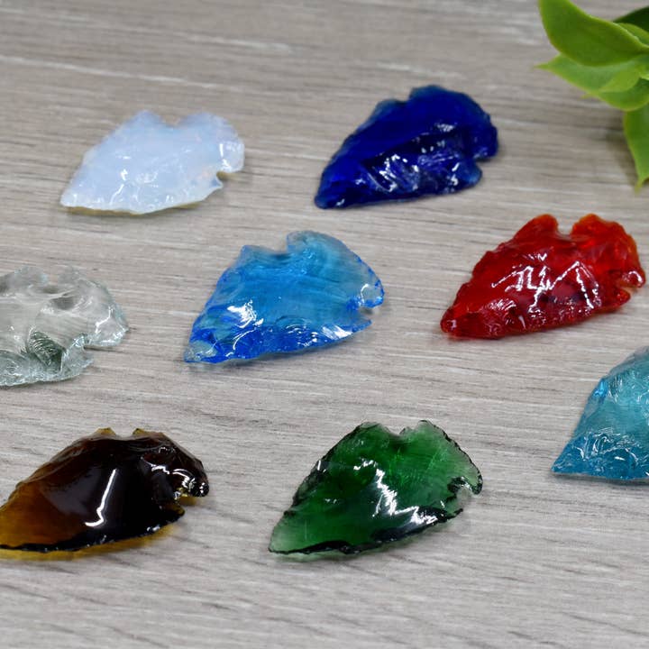 AK Healing Crystals - Wholesale Spiritual Stone/Crystal - 1.25'' Glass Arrowhead Points ~ Gemstones Glass Arrowhead