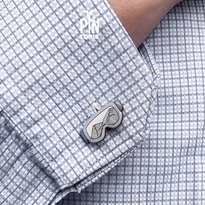 Ski Goggles Snowboard Winter Wedding Cufflinks for wholesale by PinTonik