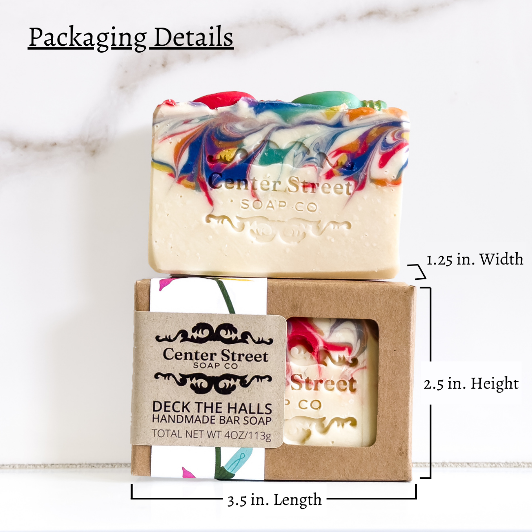 Center Street Soap Co - Wholesale Bar Soap - Deck The Halls Christmas Handmade Bar Soap - 4oz3