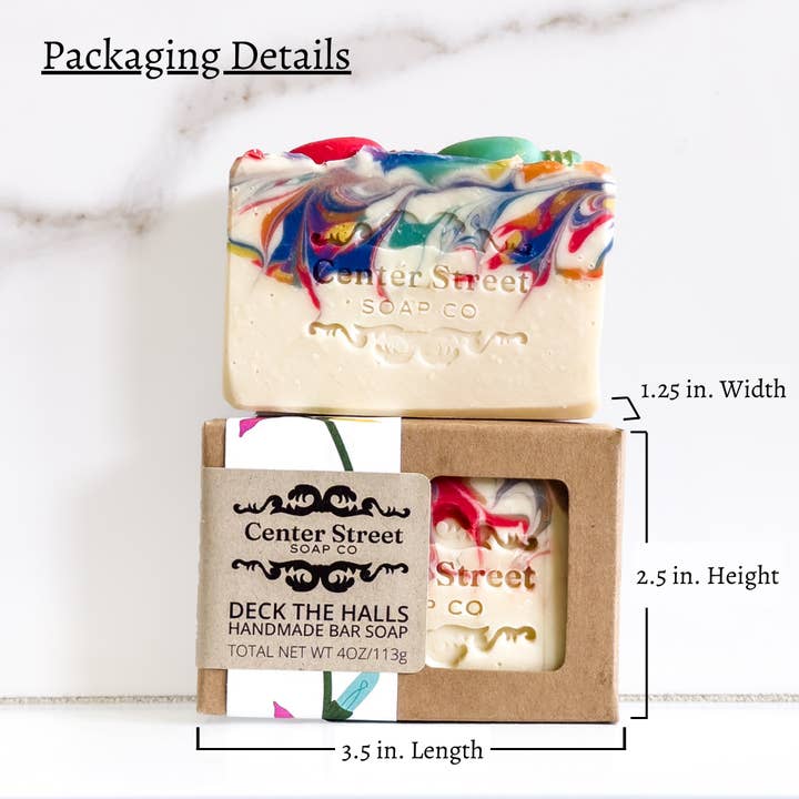 Center Street Soap Co - Wholesale Bar Soap - Deck The Halls Christmas Handmade Bar Soap - 4oz3