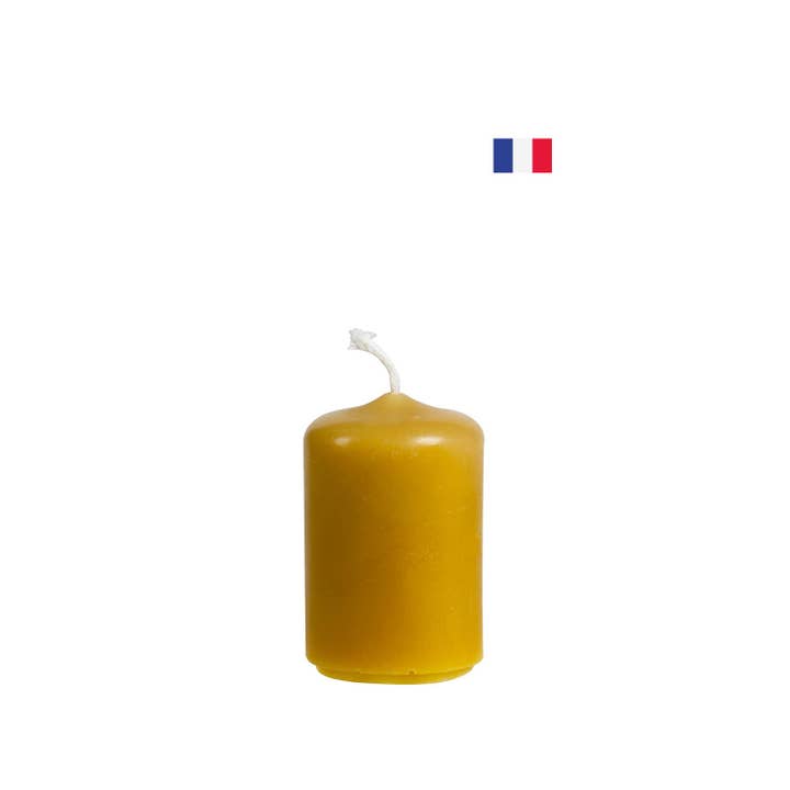6 cm cylinder shaped 100% beeswax candle for wholesale by La droguerie écologique - Ah! Table! - Anaé - Venga