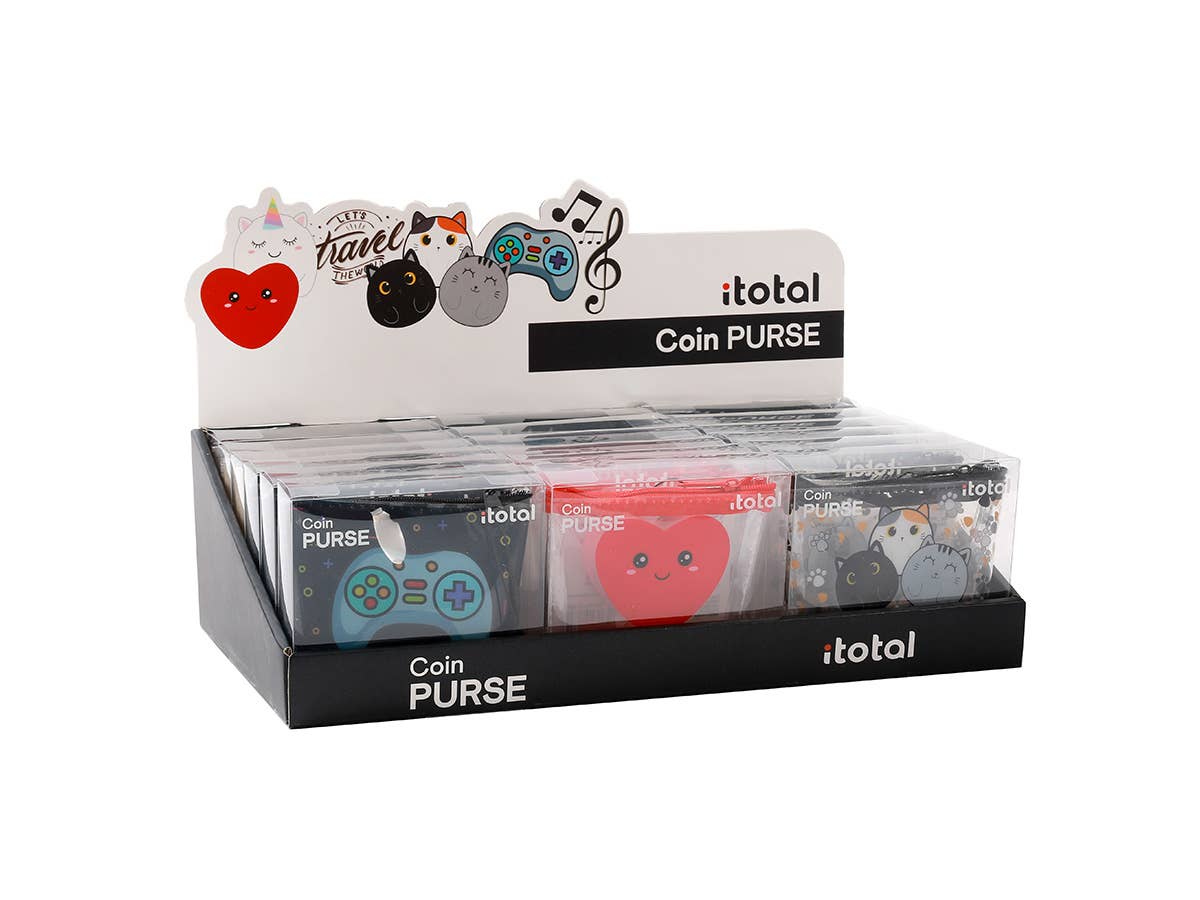 I-Total, I-Drink - Wholesale Coin Purse - Women's - Assorted Wallets - display 18 pcs0