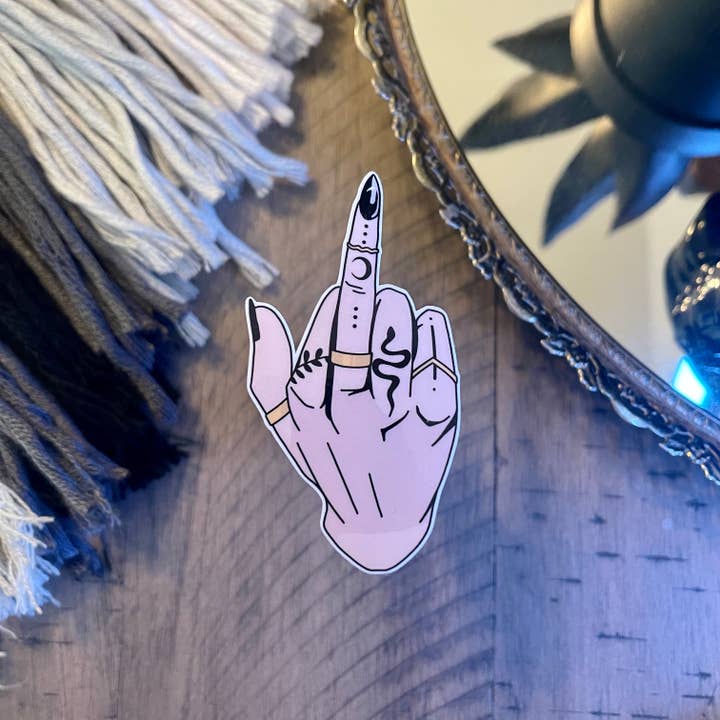 Living Noir - Wholesale Sticker - Witchy Middle Finger Sticker
