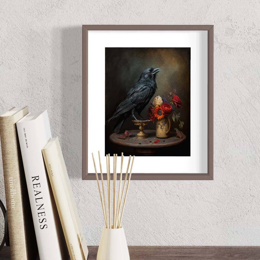 Salty Alyce - Wholesale Painting/Drawing - Black Raven Still life Painting  Wall Art AS1641