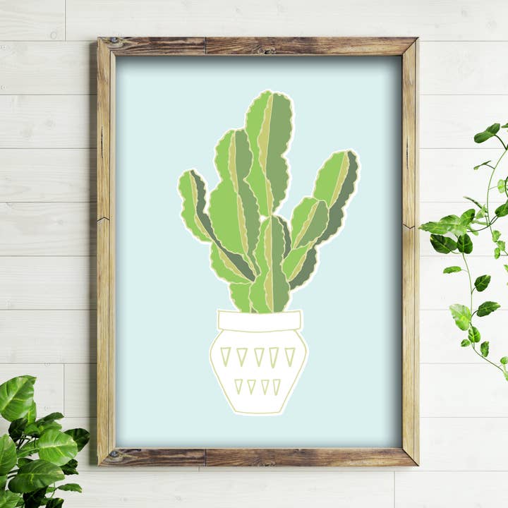 Euphorbia Cactus - 5x7, 8x10 Art Print for wholesale by Billie Claire Illustration (Handmade)
