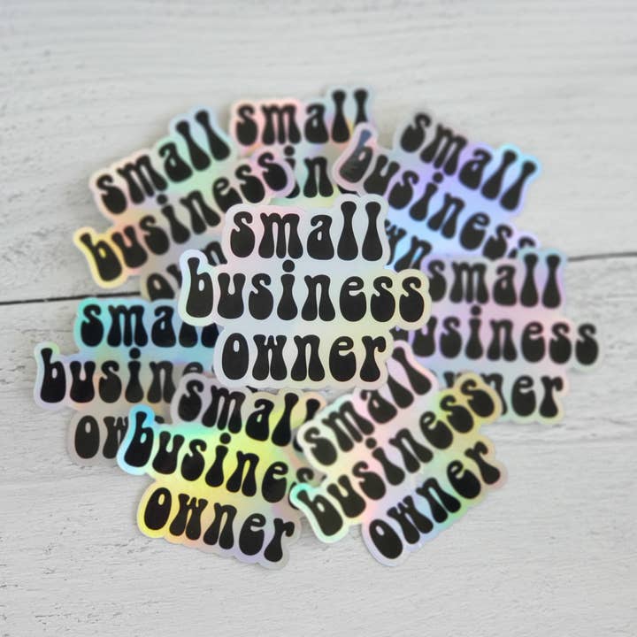 Holografische sticker voor kleine bedrijven voor wholesale door The Purple Chickadee