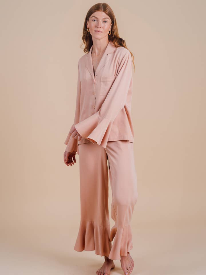 Ensemble de pantalons à manches longues et volants - Dusty Sunrise pour la vente par Half Asleep