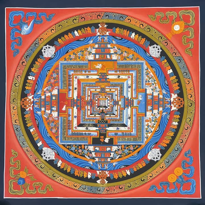 Kalachakra Mandala Tibetansk Thangka-målning för wholesale av Art Of Tibet