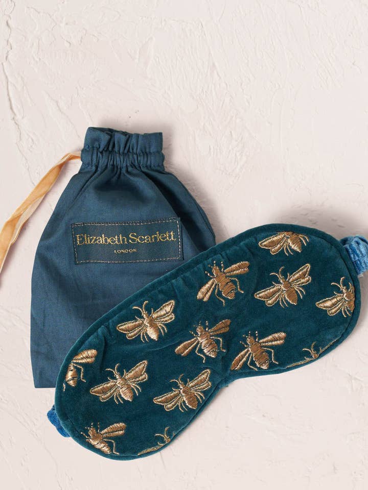 Honey Bee Rich Blue Eye Mask for wholesale by Elizabeth Scarlett Ltd