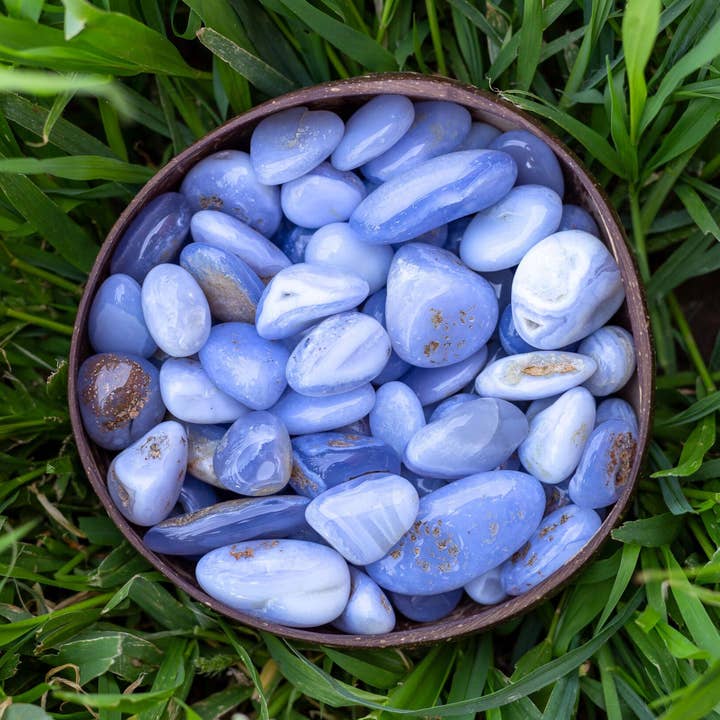 Blå spetsagat, trumlad. 1 lb. för wholesale av Down To Earth