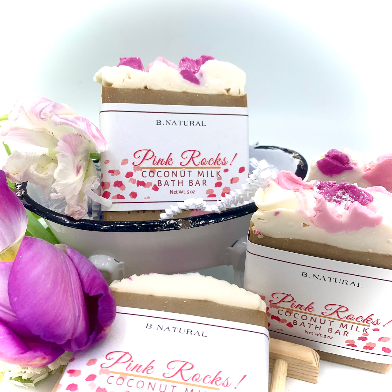 B.NATURAL - Wholesale Bar Soap - Pink Rocks | Designer Bath Bar2