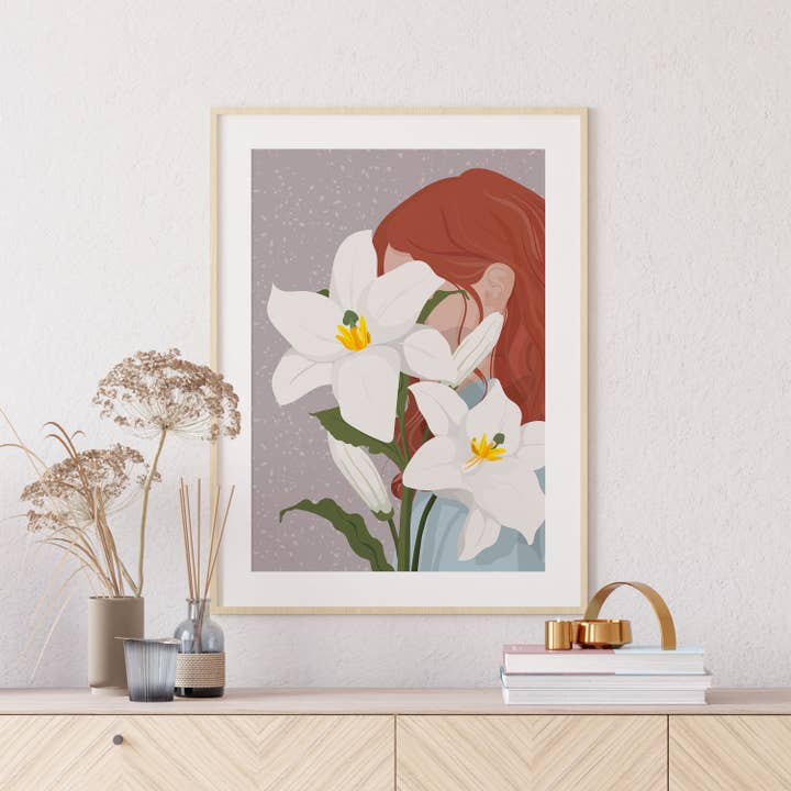 Impression artistique Boho Flower Girl No77 pour la vente par el&chic