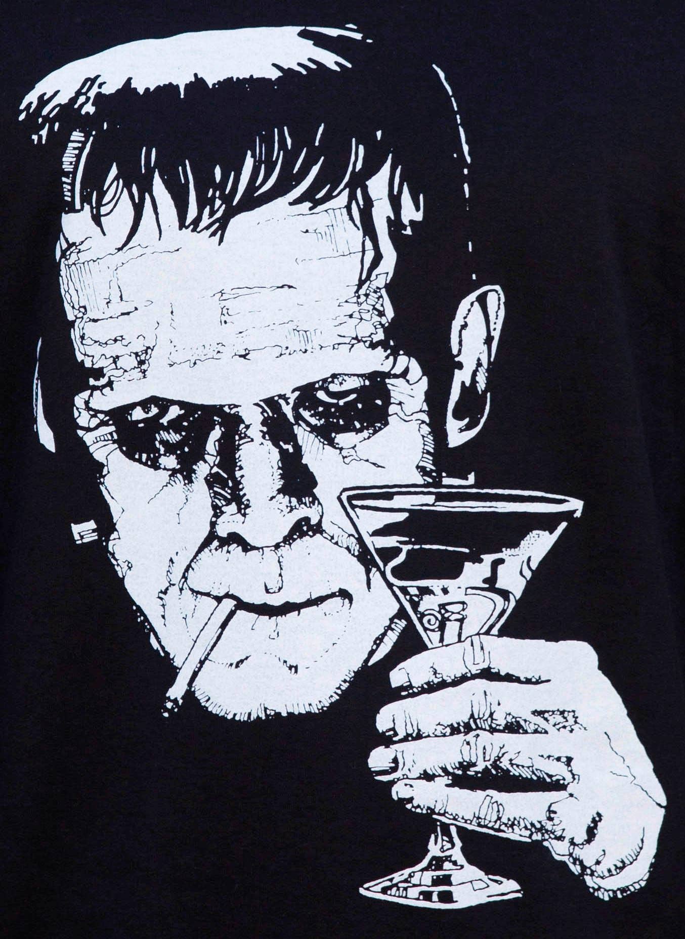 Noir T-shirt graphique pour homme - Monster Martini en vente sur Faire2