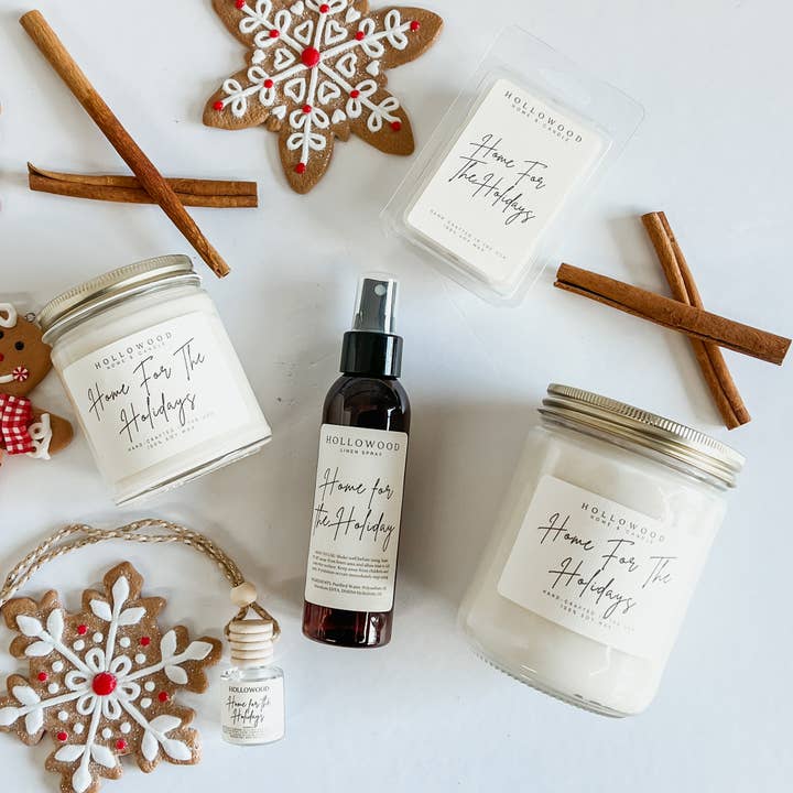 Hollowood Home and Candle - Wholesale Jar/Filled Candle - HOME FOR THE HOLIDAY |HOLIDAY CANDLE | 100% SOY WAX | 8 OZ