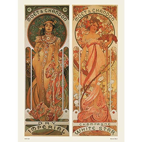 On The Wall Art Ltd - Vendita all'ingrosso Stampa artistica - Poster Art nouveau Stampa artistica di Alphonse Mucha Moet Stampa artistica 30 x 40 cm