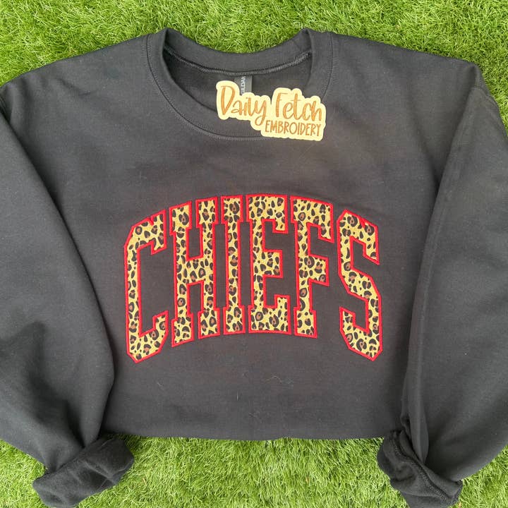 Cheetah Chiefs Embroidered Crew for wholesale by Daily Fetch KC