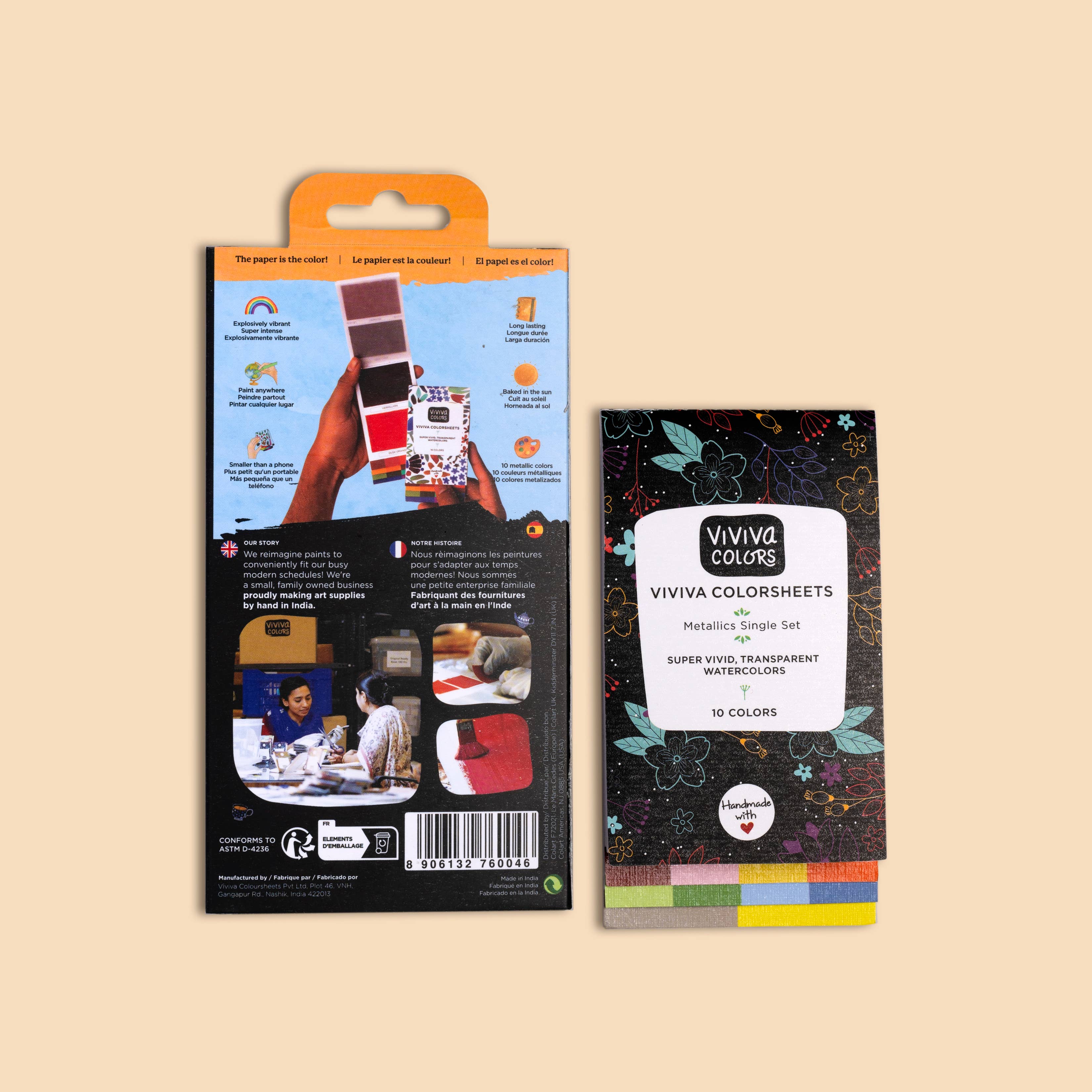 Viviva Colors - Wholesale Watercolor Paint - Metallics Colorsheets- 10 Handmade Watercolors6