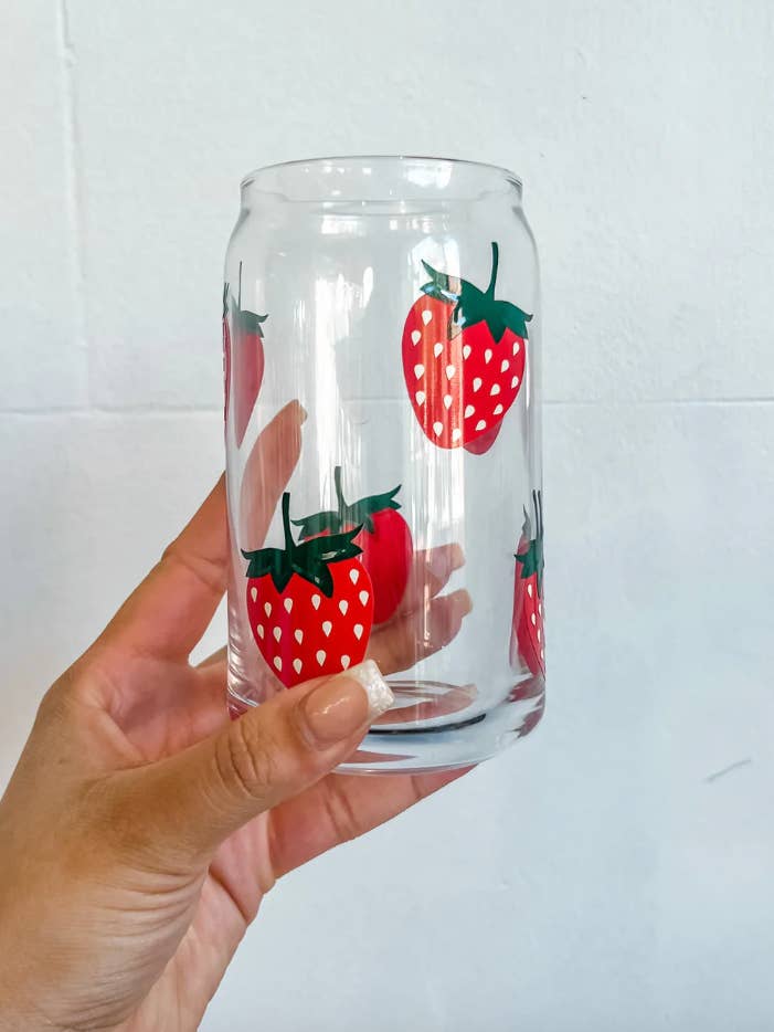Strawberry Glass Cup | Iced coffee & more for wholesale by Simply True Design Co.