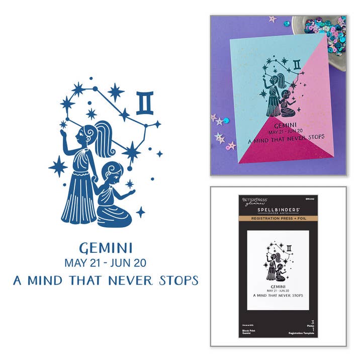 Block Print Gemini Registration Press + Foil Plate for wholesale by Hero Arts + Spellbinders Wholesale