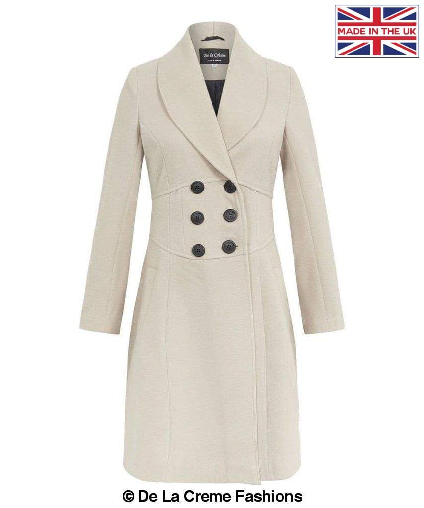 De La Creme Fashions – wholesale Coat – Women’s – Womens Slim Fit Double Breasted Roll Collared Coat1