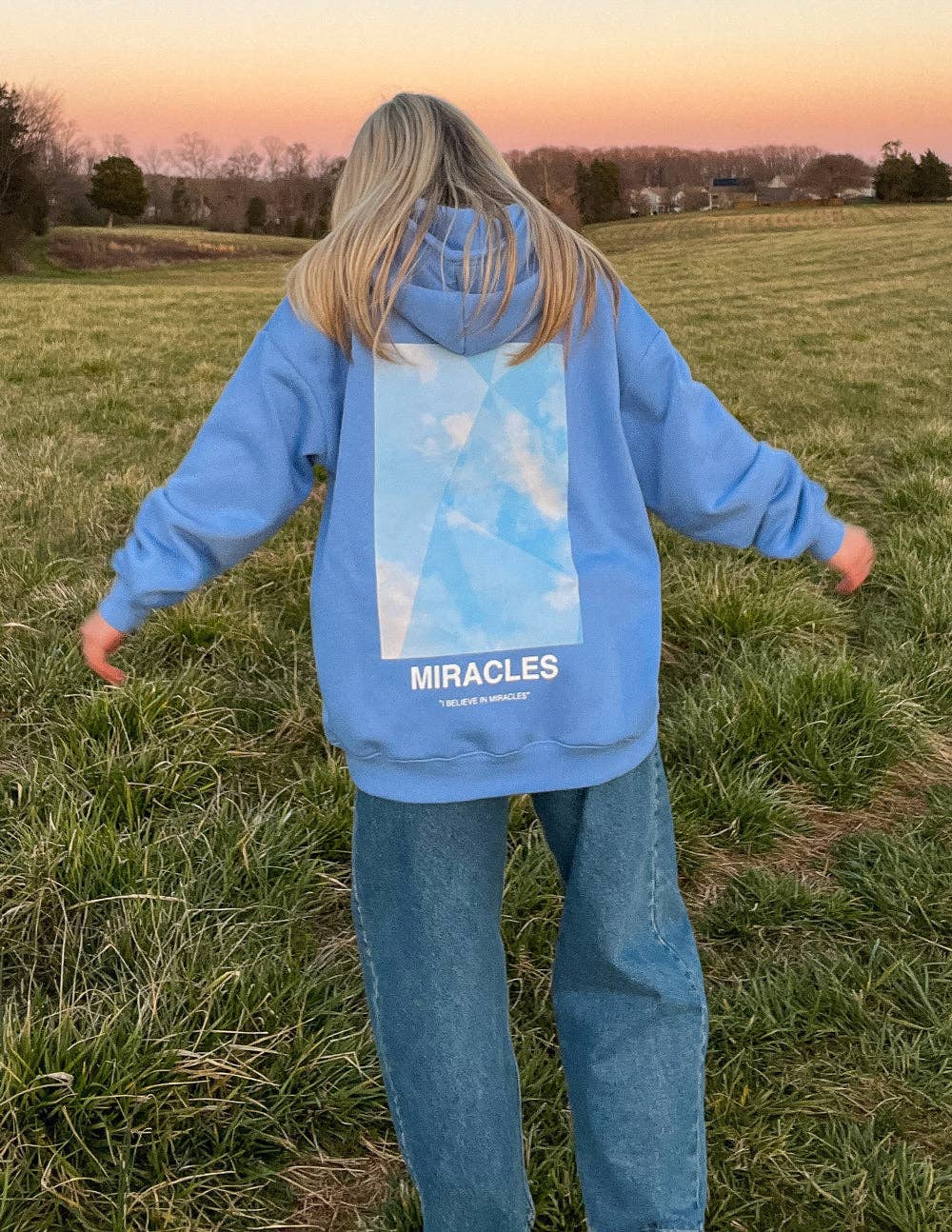 Elevated Faith - Wholesale Hoodie - Women's - Miracles Blue Unisex Hoodie0