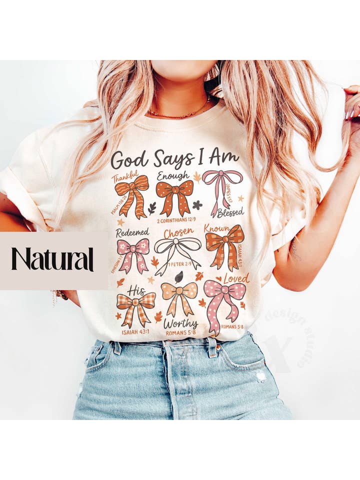NVC Ecommerce LLC - Wholesale T-Shirt (Graphic) - Women's - God says I Am Shirt, Faith Fall Tee, Jesus Fall T-shirt