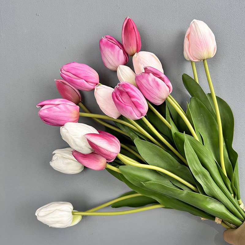 Sweet Home Deco - Vendita all'ingrosso Fiori finti - Mazzo di tulipani realistici da 19'', finti tulipani fiori primaverili6