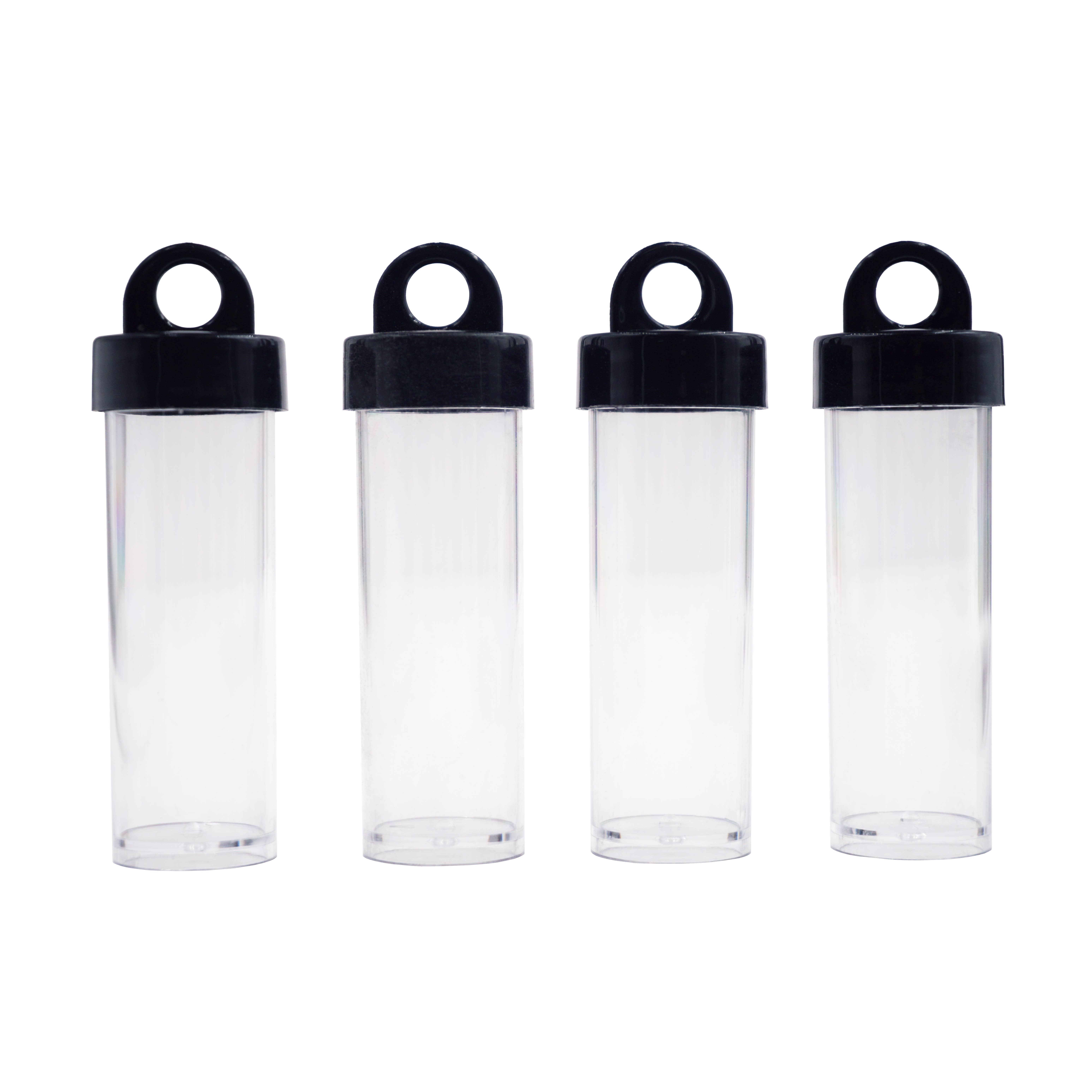 Angels Craft – wholesale Craft supplies – Plastic Tube Container w/ Hanging Screw Lid, 4-ct5